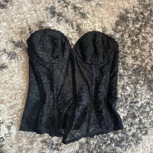 Black Lace Bustier Top
